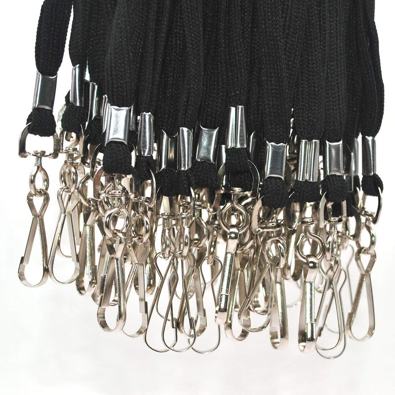 Beebel Lanyard 50PCS Lanyards with Swivel Hook clips for ID Name Badge Holder (Black) - Image 4